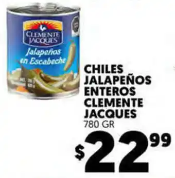 Merco Chiles Jalapeños Enteros Clemente Jacques 780gr oferta