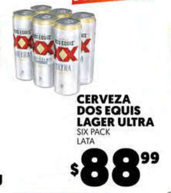 Merco Cerveza Dos Equis Lager Ultra Six Pack Lata oferta