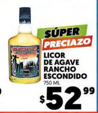 Licor De Agave Rancho Escondido 750ml