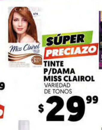 Tinte P/Dama Miss Clairol Variedad de Tonos