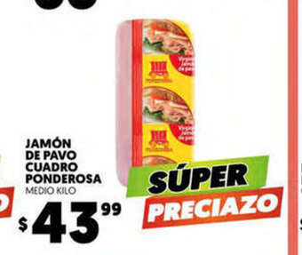 Merco Jamon de Pavo Cuadro Ponderosa medio Kilo oferta