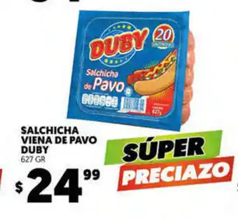Salchicha Viena de Pavo Duby 627gr