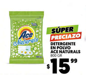 Detergente En Polvo Ace Naturals 800gr