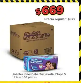 Bodega Aurrerá Pañales KleenBebe Suavelastic Etapa 5 Unisex 160 Piezas oferta