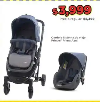 Bodega Aurrerá Carriola Sistema de Viaje Princel Prima Azul oferta