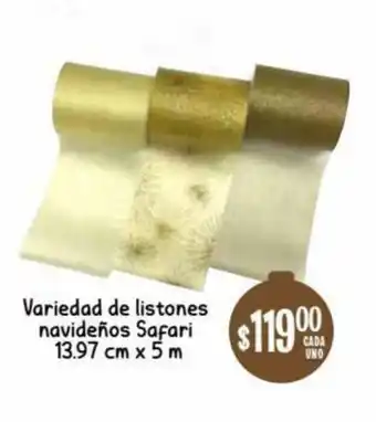 Variedad de Listones Navideños Safari 13.97 cm x 5m