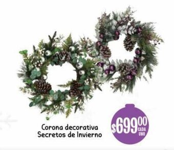 Soriana Híper Corona decorativa Secretos de Invierno oferta