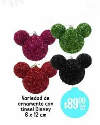 Soriana Híper Variedad de Ornamento Con Tinsel Disney 8 x 12cm oferta
