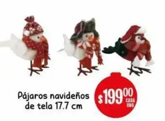 Soriana Híper Pajaros Navideños de Tela 17.7cm oferta