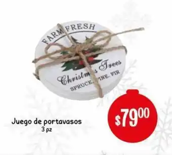 Soriana Híper Juego de Portavasos 3pz oferta