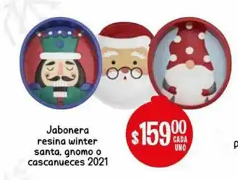 Jabonera Resina Winter Santa Gnomo o Cascanueces 2021
