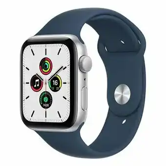 Apple Watch SE (GPS) Caja de aluminio plata 44mm con correa deportiva color abismo