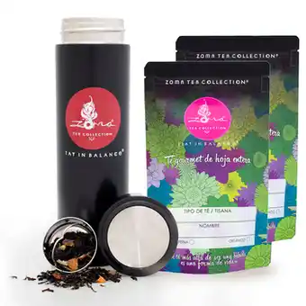Termo de Acero con Infusor, incluye 2 Pouches de té, Zoma Tea Collection