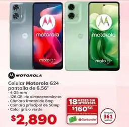 Soriana Híper Motorola - celular g24 pantalla de 6.56 oferta