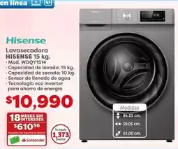 Soriana Híper Hisense - lavasecadora oferta