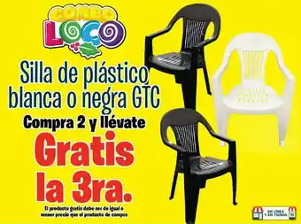 Silla de plástico blanca o negra gtc