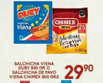 Alsuper Salchicha viena duby 830 gr oferta