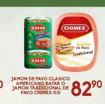 Alsuper Jamón de pavo clasico americano bafar o jamon tradicional de pavo oferta