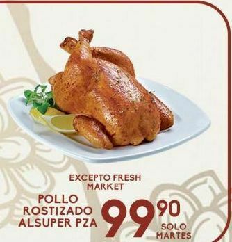 Alsuper Pollo rostizado alsuper pza oferta
