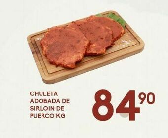 Alsuper Chuleta adobada de sirloin de puerco kg oferta