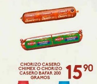 Alsuper Chorizo casero chimex o chorizo casero bafar 200 gr oferta