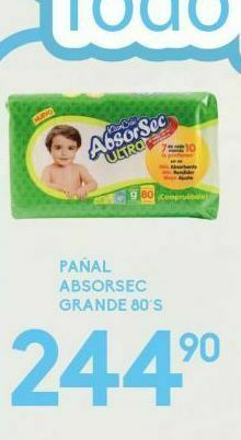 Pañales absorsec grande 80s