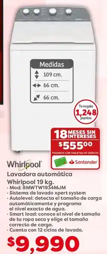 Soriana Híper Whirlpool lavadora automática oferta