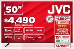Soriana Híper JVC smart tv 50" oferta