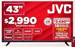 Soriana Híper JVC smart tv 43" oferta