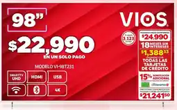 Soriana Híper VIOS smart tv 98" oferta