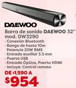 Soriana Híper DAEWOO Barra de sonido 32" oferta