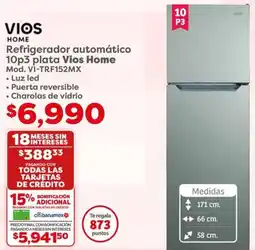 Soriana Híper VIOS refrigerador automático 10p3 oferta