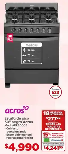 Soriana Híper Acros estufa de piso 30" oferta
