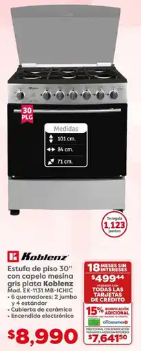 Soriana Híper Koblenz estufa de piso 30" oferta