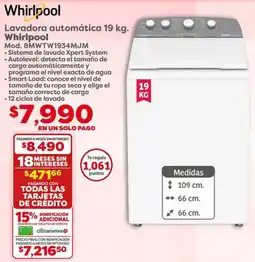 Soriana Híper Whirlpool lavadora automática oferta