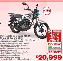 VELOCI Motocicleta de trabajo
