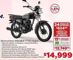 Soriana Híper Italika motocicleta FT125 negra oferta