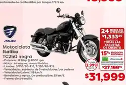 Soriana Híper Italika motocicleta TC250 negra oferta