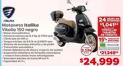 Soriana Híper ITALIKA Motoneta Vitalia 150 negra oferta