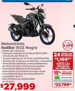 Soriana Híper Italika motocicleta oferta