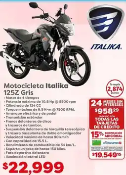 Soriana Híper Italika motocicleta oferta
