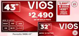 Soriana Mercado VIOS smart tv 43" oferta