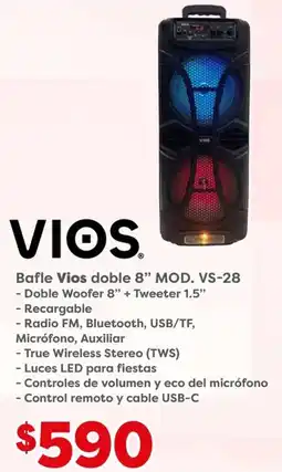 Soriana Mercado Vios bafle doble 8" oferta