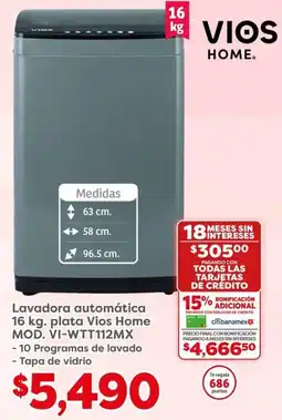 Soriana Mercado Vios lavadora automática oferta