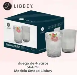 Soriana Mercado LIBBEY Juego de 4 vasos 564 ml. oferta