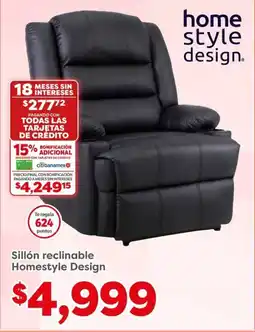 Soriana Mercado Homestyle Design Sillón reclinable oferta