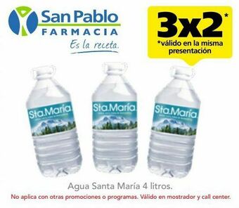 Farmacia San Pablo Santa maria agua btl c/4lt oferta