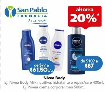 Farmacia San Pablo Nivea body milk nutri sec btl c/400ml oferta