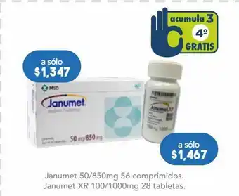 Farmacia San Pablo Janumet com 50/850 mg caj c/56 oferta