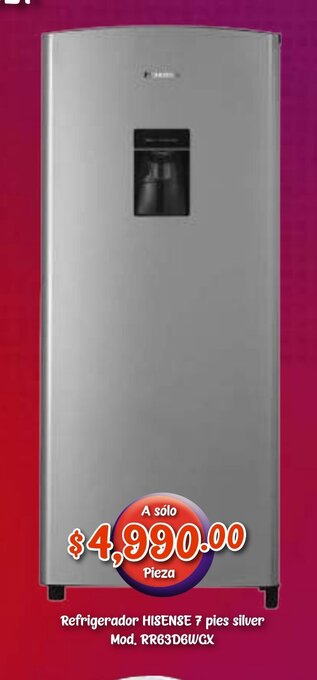 Refrigerador HISENSE 7 Pies Silver Mod. RR63D6WGX